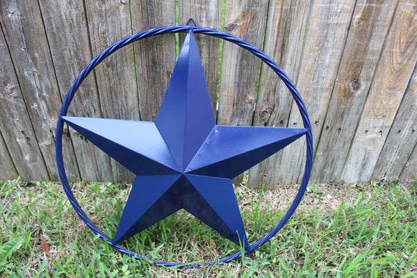 RUSTIC NAVY BLUE MIDNIGHT BARN LONE STAR TWISTED ROPE RING WESTERN HOME DECOR HANDMADE 12",24",36" #EH12600