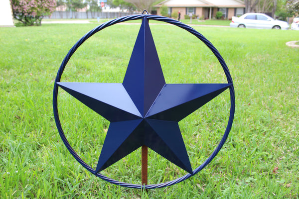 RUSTIC NAVY BLUE MIDNIGHT BARN LONE STAR TWISTED ROPE RING WESTERN HOME DECOR HANDMADE 12",24",36" #EH12600