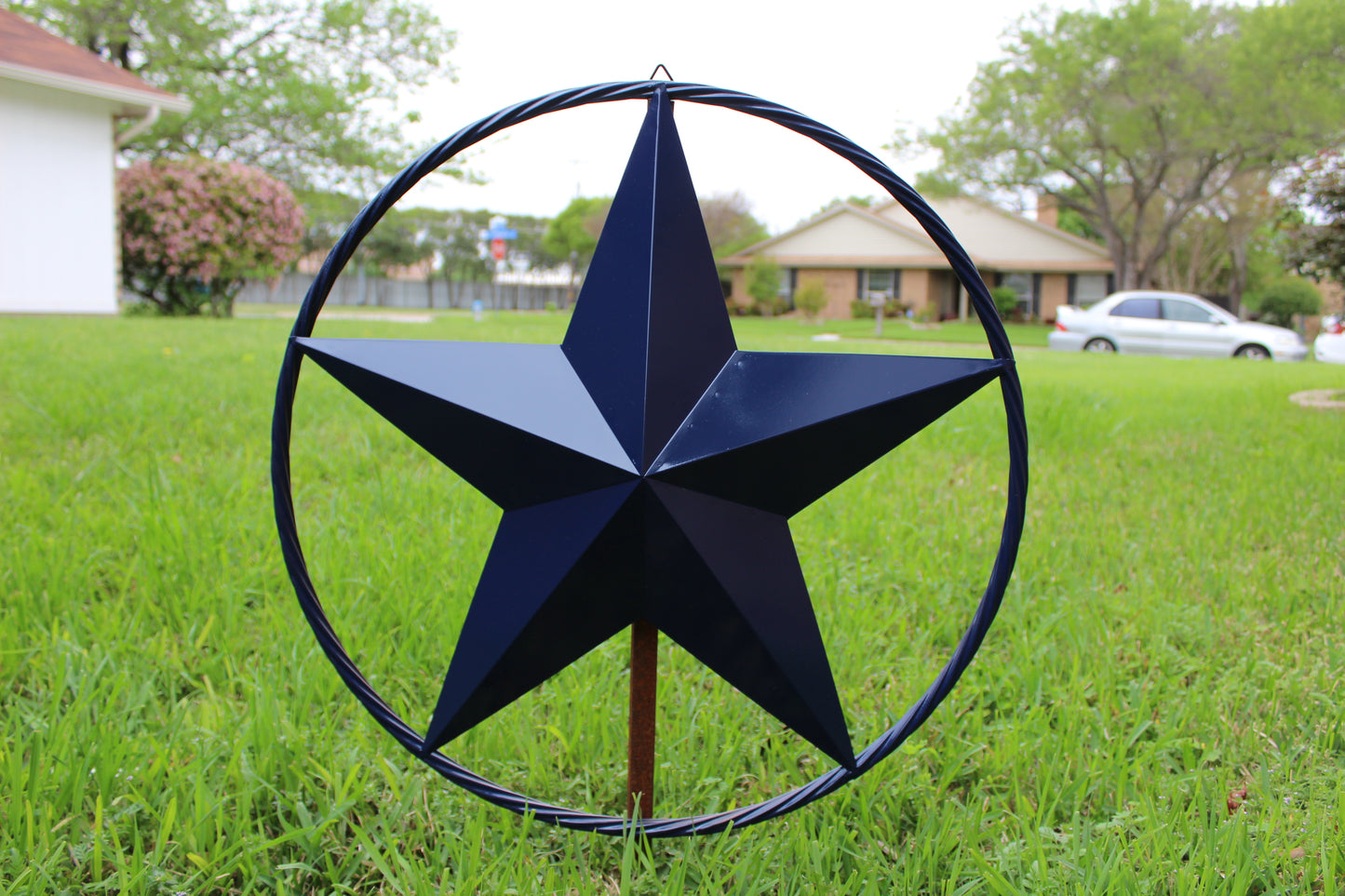 RUSTIC NAVY BLUE MIDNIGHT BARN LONE STAR TWISTED ROPE RING WESTERN HOME DECOR HANDMADE 12",24",36" #EH12600