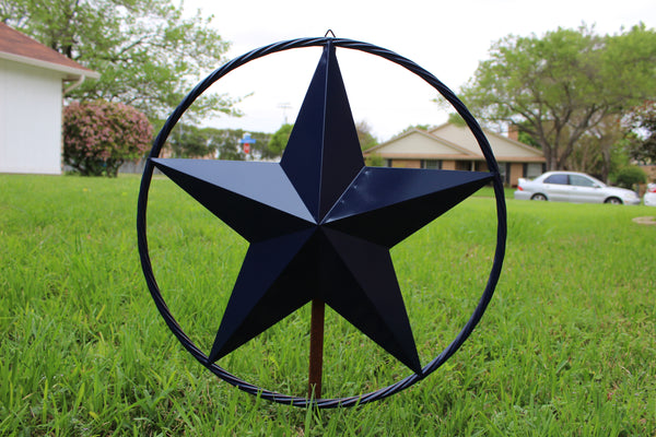 RUSTIC NAVY BLUE MIDNIGHT BARN LONE STAR TWISTED ROPE RING WESTERN HOME DECOR HANDMADE 12",24",36" #EH12600