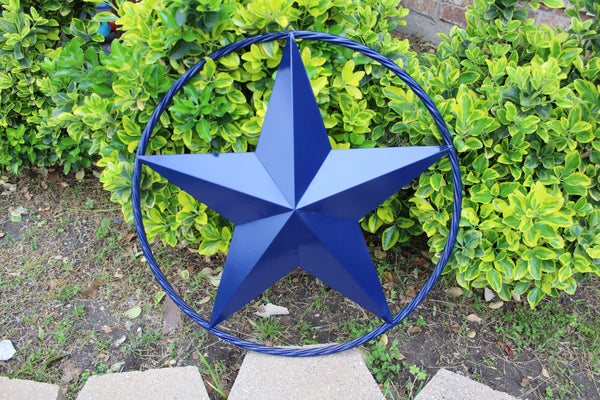 RUSTIC NAVY BLUE MIDNIGHT BARN LONE STAR TWISTED ROPE RING WESTERN HOME DECOR HANDMADE 12",24",36" #EH12600