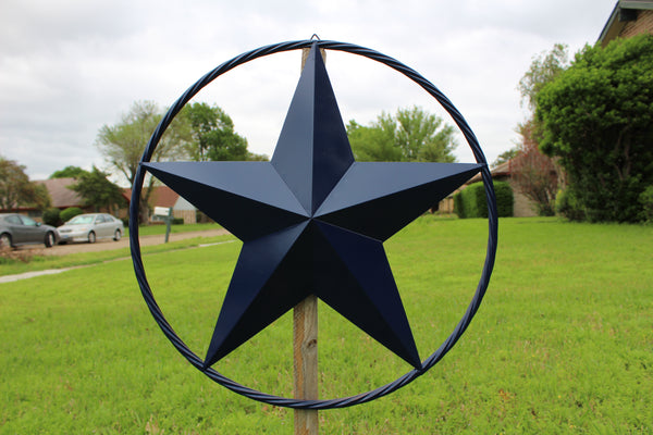 RUSTIC NAVY BLUE MIDNIGHT BARN LONE STAR TWISTED ROPE RING WESTERN HOME DECOR HANDMADE 12",24",36" #EH12600