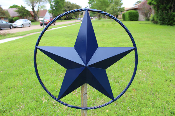 RUSTIC NAVY BLUE MIDNIGHT BARN LONE STAR TWISTED ROPE RING WESTERN HOME DECOR HANDMADE 12",24",36" #EH12600