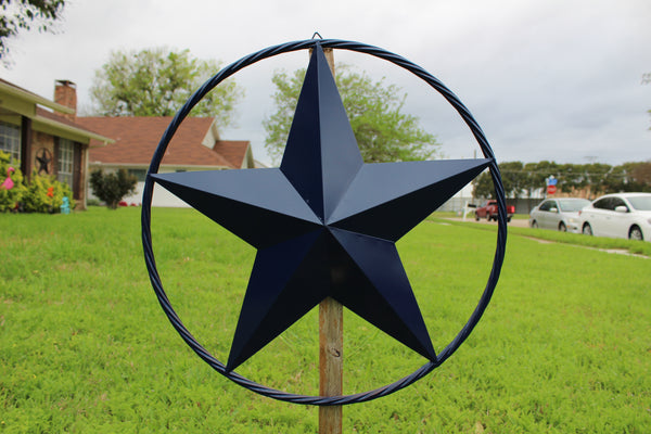 RUSTIC NAVY BLUE MIDNIGHT BARN LONE STAR TWISTED ROPE RING WESTERN HOME DECOR HANDMADE 12",24",36" #EH12600