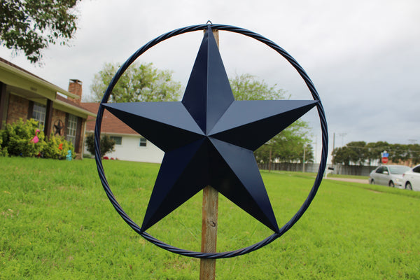 RUSTIC NAVY BLUE MIDNIGHT BARN LONE STAR TWISTED ROPE RING WESTERN HOME DECOR HANDMADE 12",24",36" #EH12600