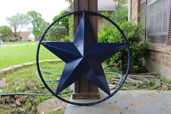 RUSTIC NAVY BLUE MIDNIGHT BARN LONE STAR TWISTED ROPE RING WESTERN HOME DECOR HANDMADE 12",24",36" #EH12600