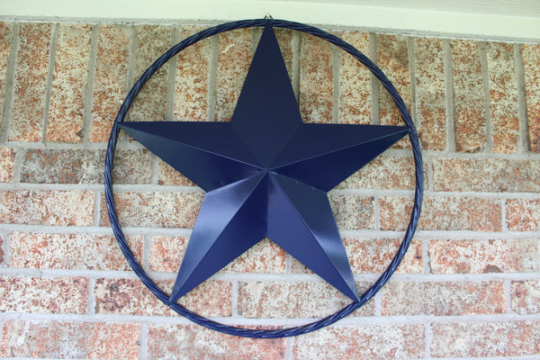 RUSTIC NAVY BLUE MIDNIGHT BARN LONE STAR TWISTED ROPE RING WESTERN HOME DECOR HANDMADE 12",24",36" #EH12600