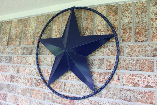 RUSTIC NAVY BLUE MIDNIGHT BARN LONE STAR TWISTED ROPE RING WESTERN HOME DECOR HANDMADE 12",24",36" #EH12600