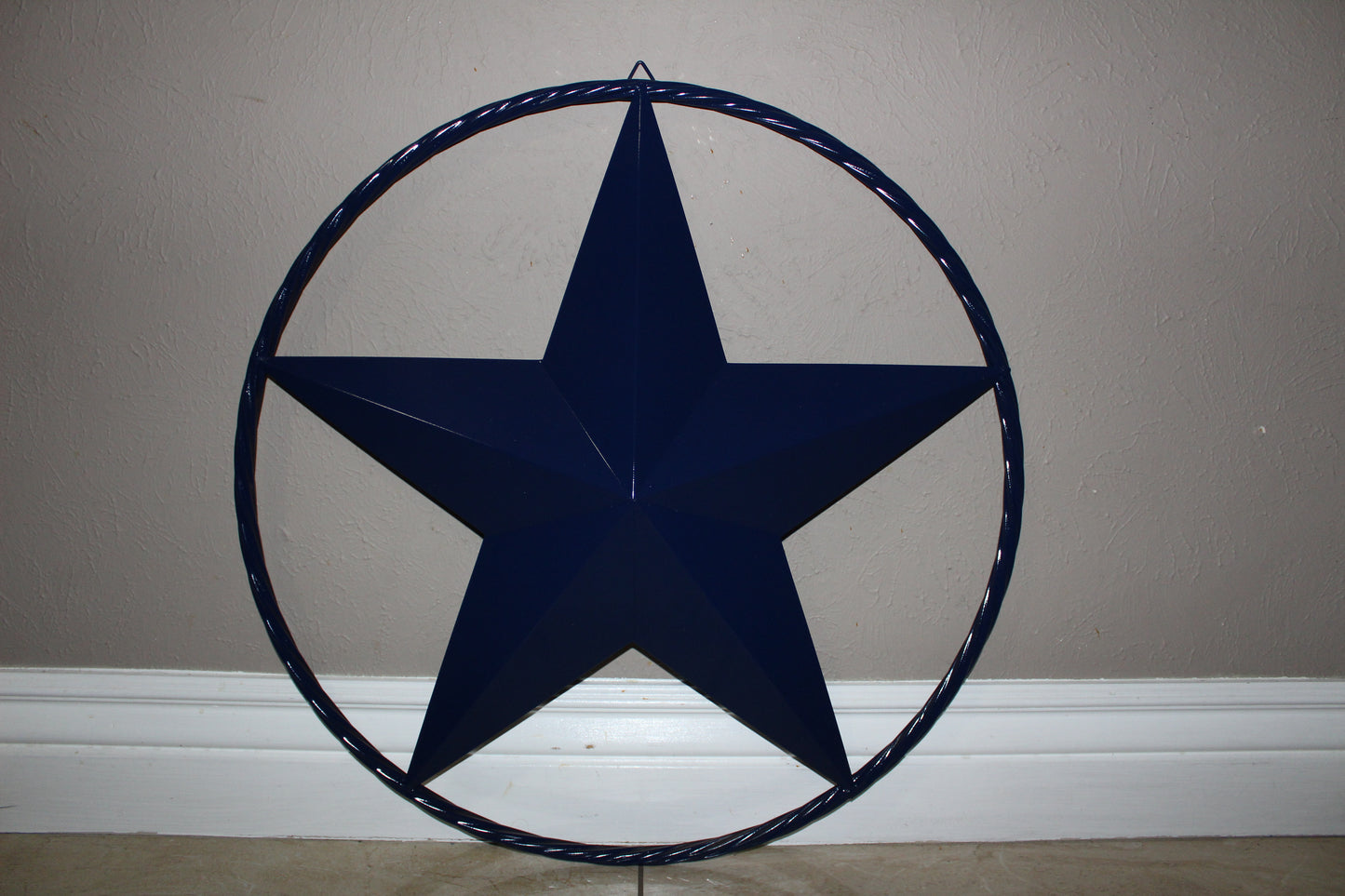 RUSTIC NAVY BLUE MIDNIGHT BARN LONE STAR TWISTED ROPE RING WESTERN HOME DECOR HANDMADE 12",24",36" #EH12600