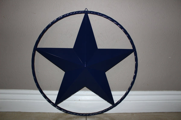 RUSTIC NAVY BLUE MIDNIGHT BARN LONE STAR TWISTED ROPE RING WESTERN HOME DECOR HANDMADE 12",24",36" #EH12600