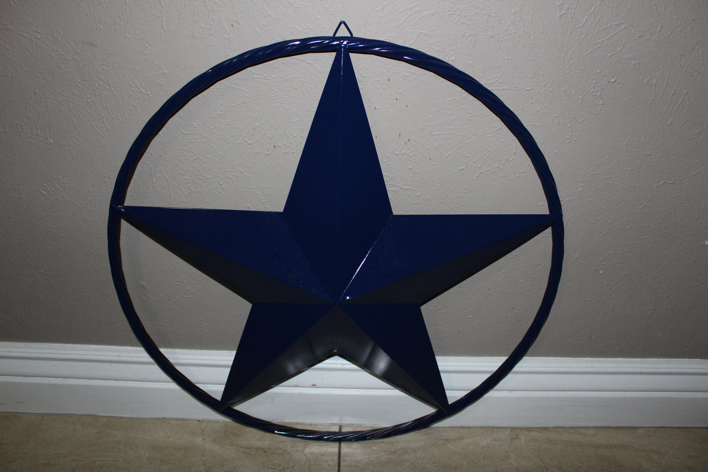 RUSTIC NAVY BLUE MIDNIGHT BARN LONE STAR TWISTED ROPE RING WESTERN HOME DECOR HANDMADE 12",24",36" #EH12600