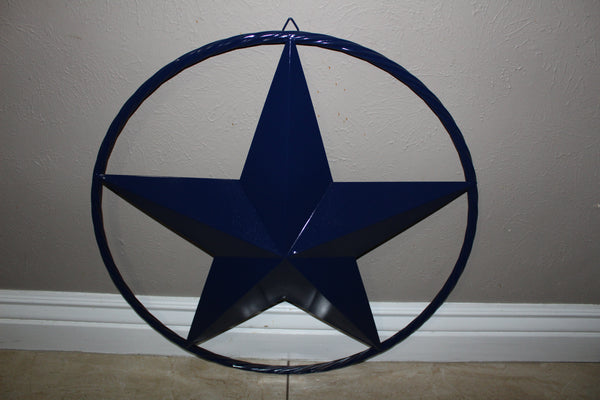 RUSTIC NAVY BLUE MIDNIGHT BARN LONE STAR TWISTED ROPE RING WESTERN HOME DECOR HANDMADE 12",24",36" #EH12600