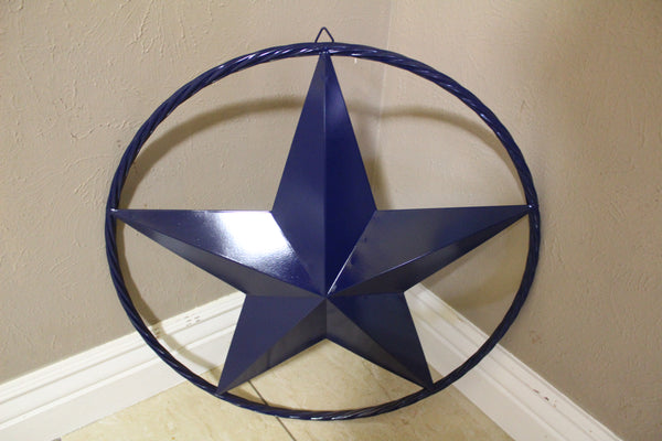 RUSTIC NAVY BLUE MIDNIGHT BARN LONE STAR TWISTED ROPE RING WESTERN HOME DECOR HANDMADE 12",24",36" #EH12600