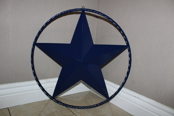 RUSTIC NAVY BLUE MIDNIGHT BARN LONE STAR TWISTED ROPE RING WESTERN HOME DECOR HANDMADE 12",24",36" #EH12600