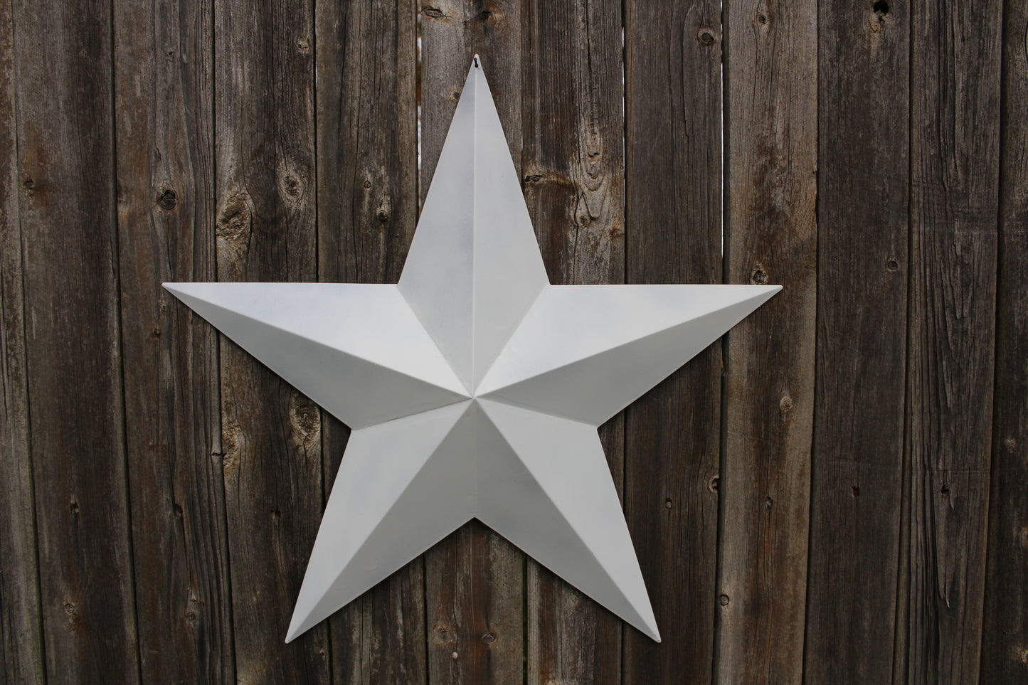12",24",36" WHITE BARN STAR 5 POINT 3d METAL STAR OF DAVID WESTERN HOME DECOR HANDMADE #EH12630