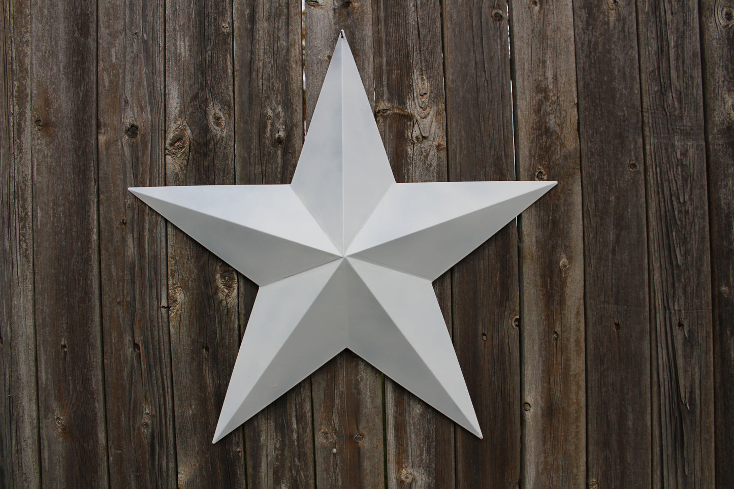 12",24",36" WHITE BARN STAR 5 POINT 3d METAL STAR OF DAVID WESTERN HOME DECOR HANDMADE #EH12630