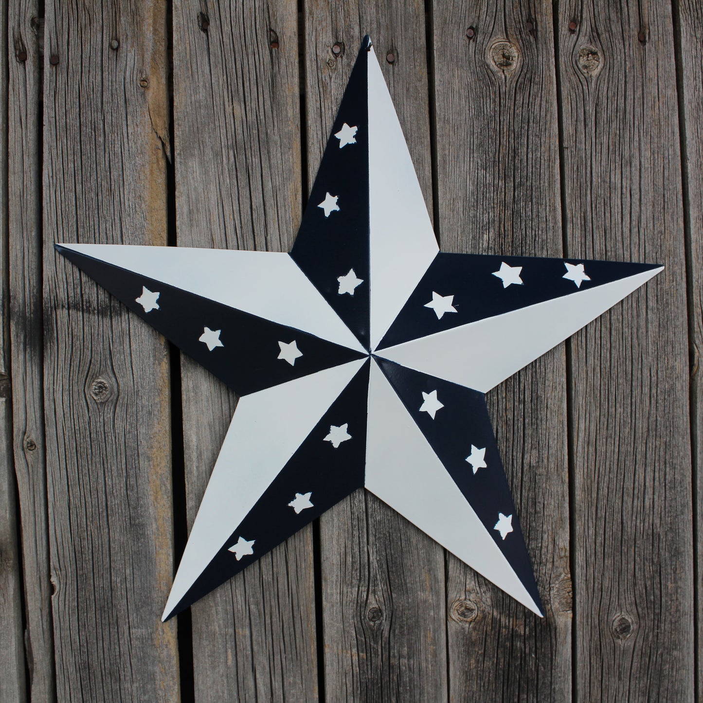 12",24",36" BLUE & WHITE STAR 5 POINT METAL STAR OF DAVID WESTERN HOME DECOR HANDMADE #EH12665