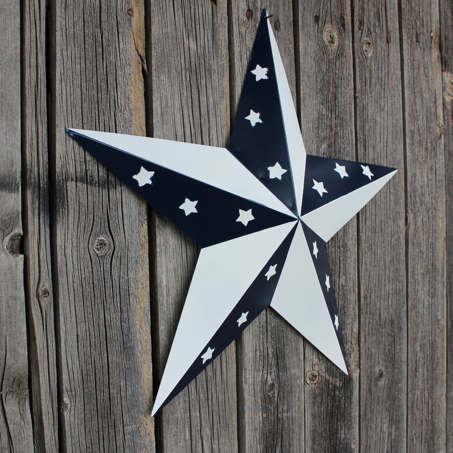 12",24",36" BLUE & WHITE STAR 5 POINT METAL STAR OF DAVID WESTERN HOME DECOR HANDMADE #EH12665