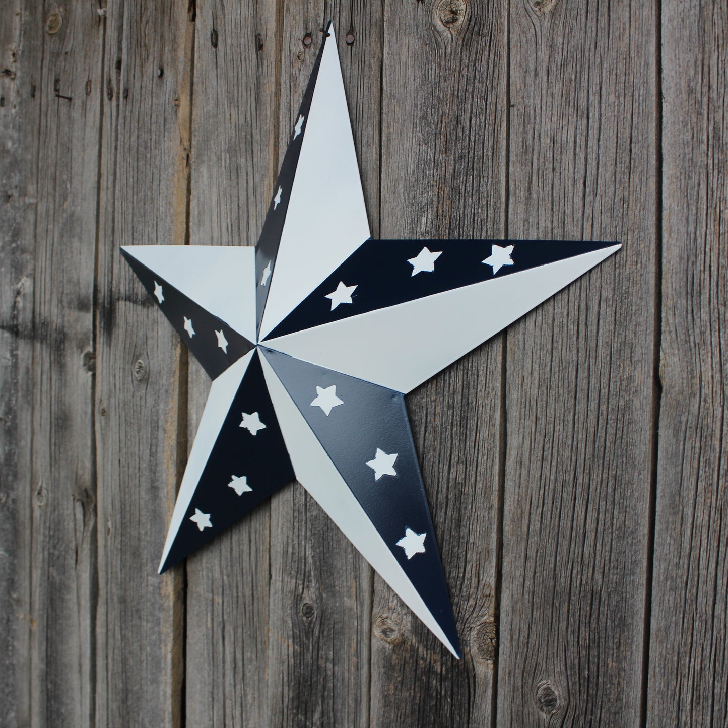 12",24",36" BLUE & WHITE STAR 5 POINT METAL STAR OF DAVID WESTERN HOME DECOR HANDMADE #EH12665