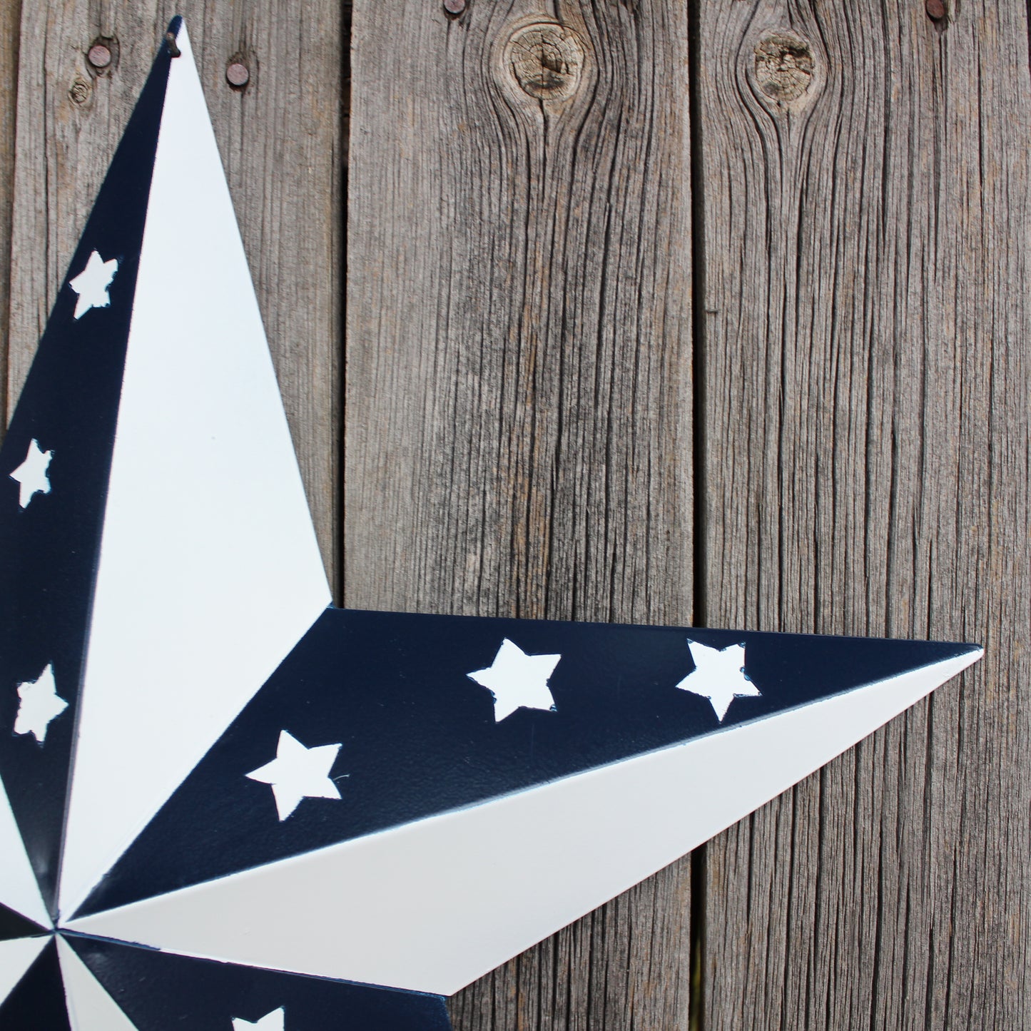 12",24",36" BLUE & WHITE STAR 5 POINT METAL STAR OF DAVID WESTERN HOME DECOR HANDMADE #EH12665