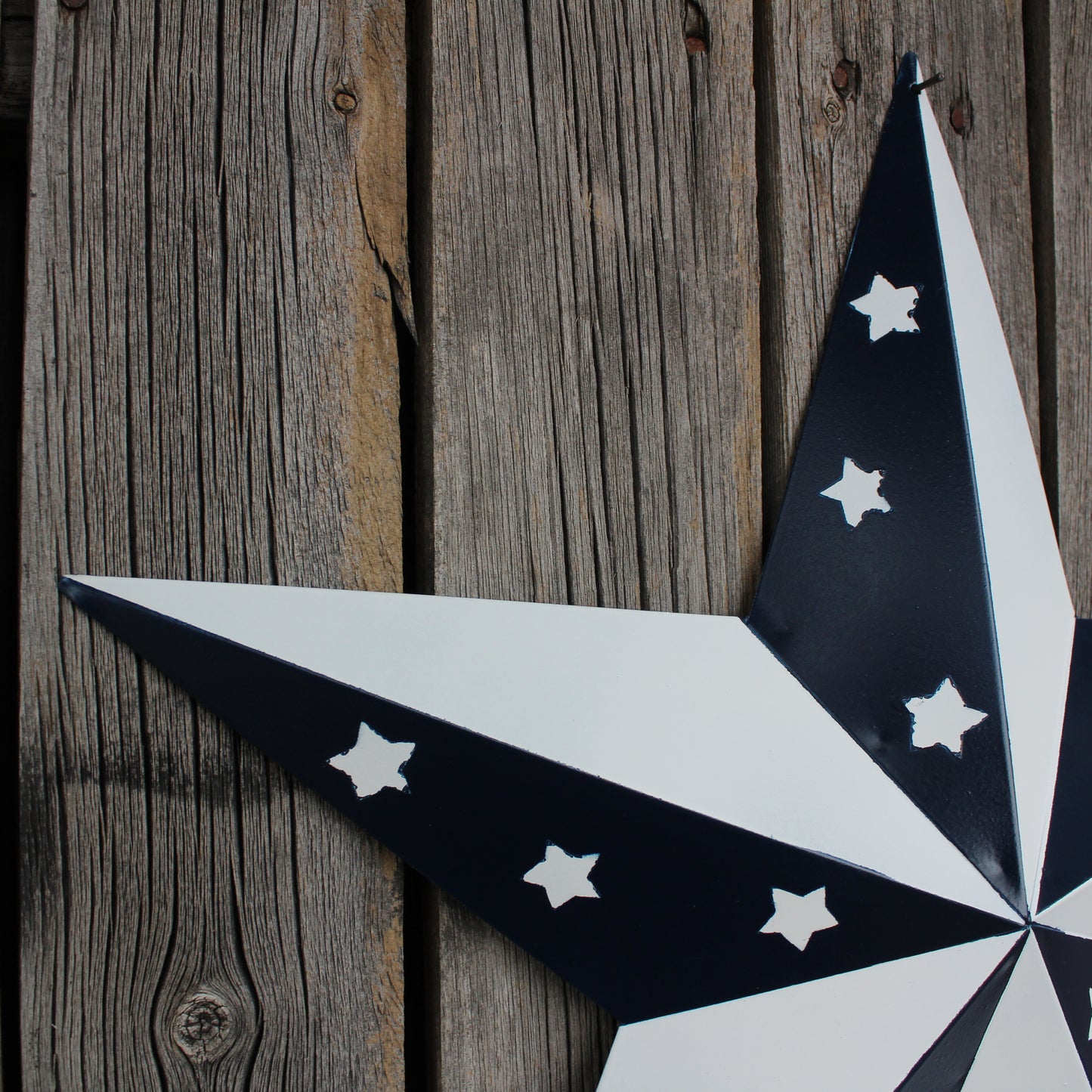 12",24",36" BLUE & WHITE STAR 5 POINT METAL STAR OF DAVID WESTERN HOME DECOR HANDMADE #EH12665