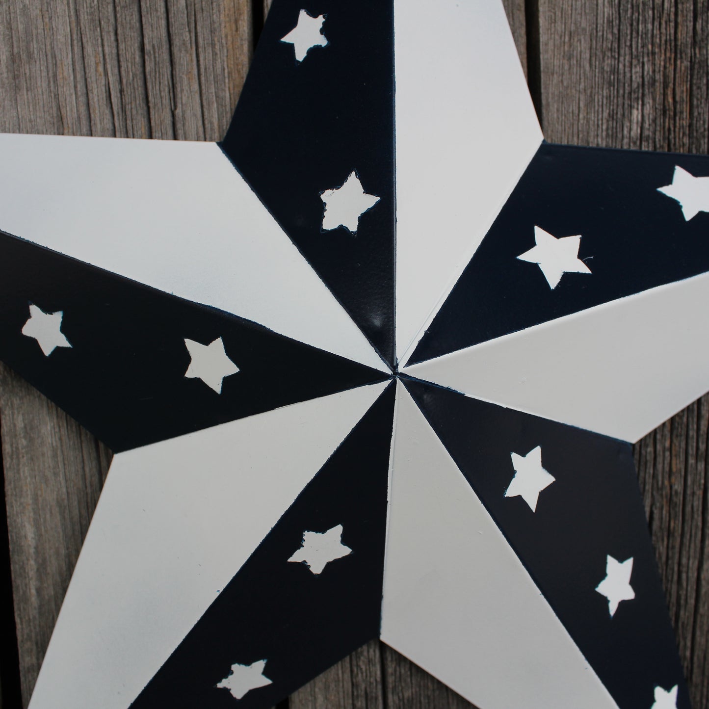 12",24",36" BLUE & WHITE STAR 5 POINT METAL STAR OF DAVID WESTERN HOME DECOR HANDMADE #EH12665