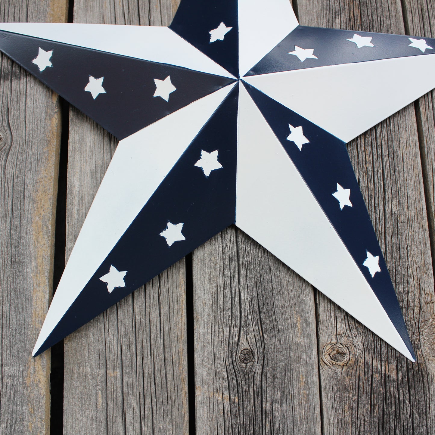 12",24",36" BLUE & WHITE STAR 5 POINT METAL STAR OF DAVID WESTERN HOME DECOR HANDMADE #EH12665