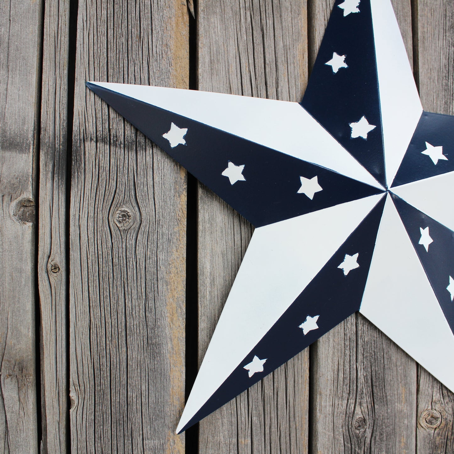 12",24",36" BLUE & WHITE STAR 5 POINT METAL STAR OF DAVID WESTERN HOME DECOR HANDMADE #EH12665