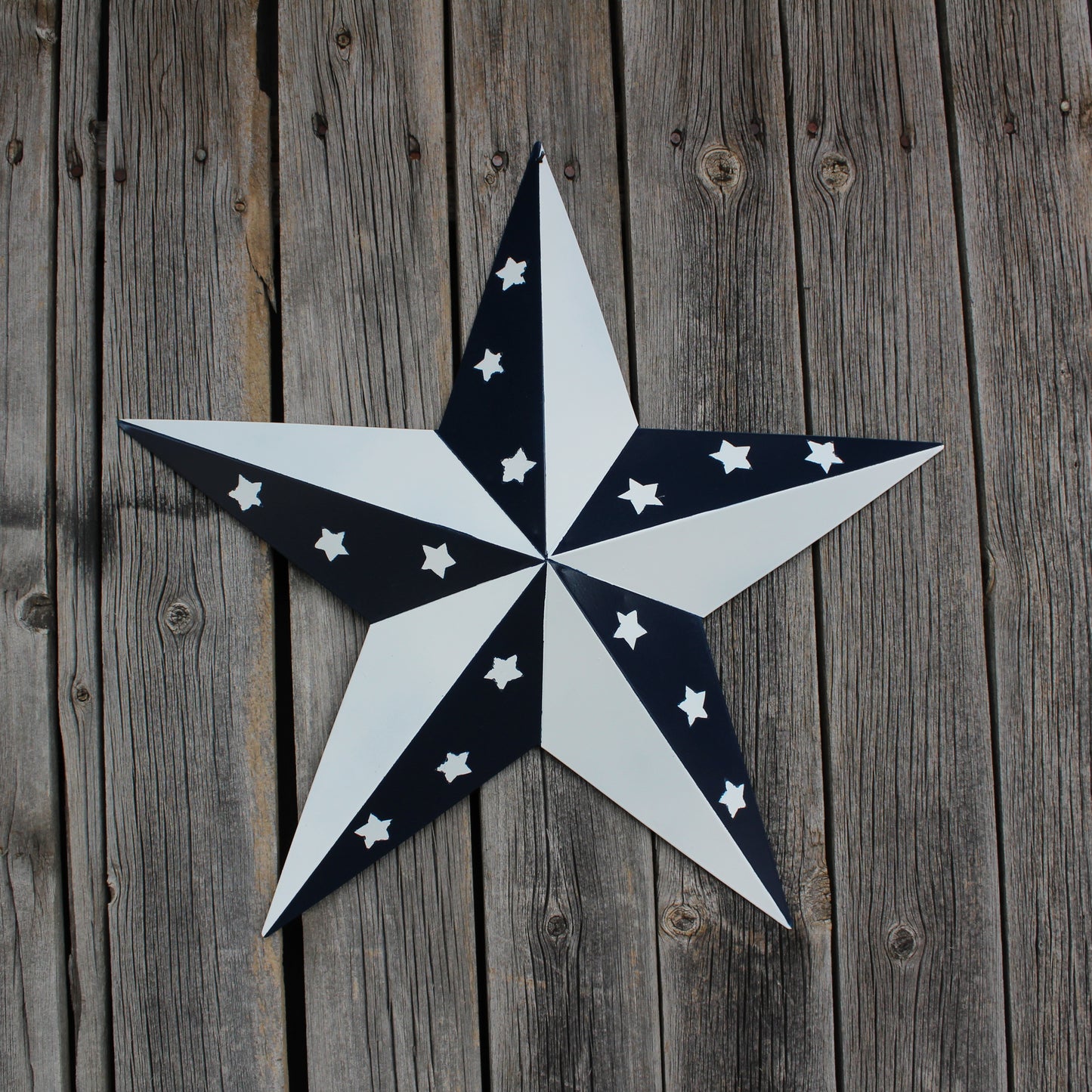 12",24",36" BLUE & WHITE STAR 5 POINT METAL STAR OF DAVID WESTERN HOME DECOR HANDMADE #EH12665