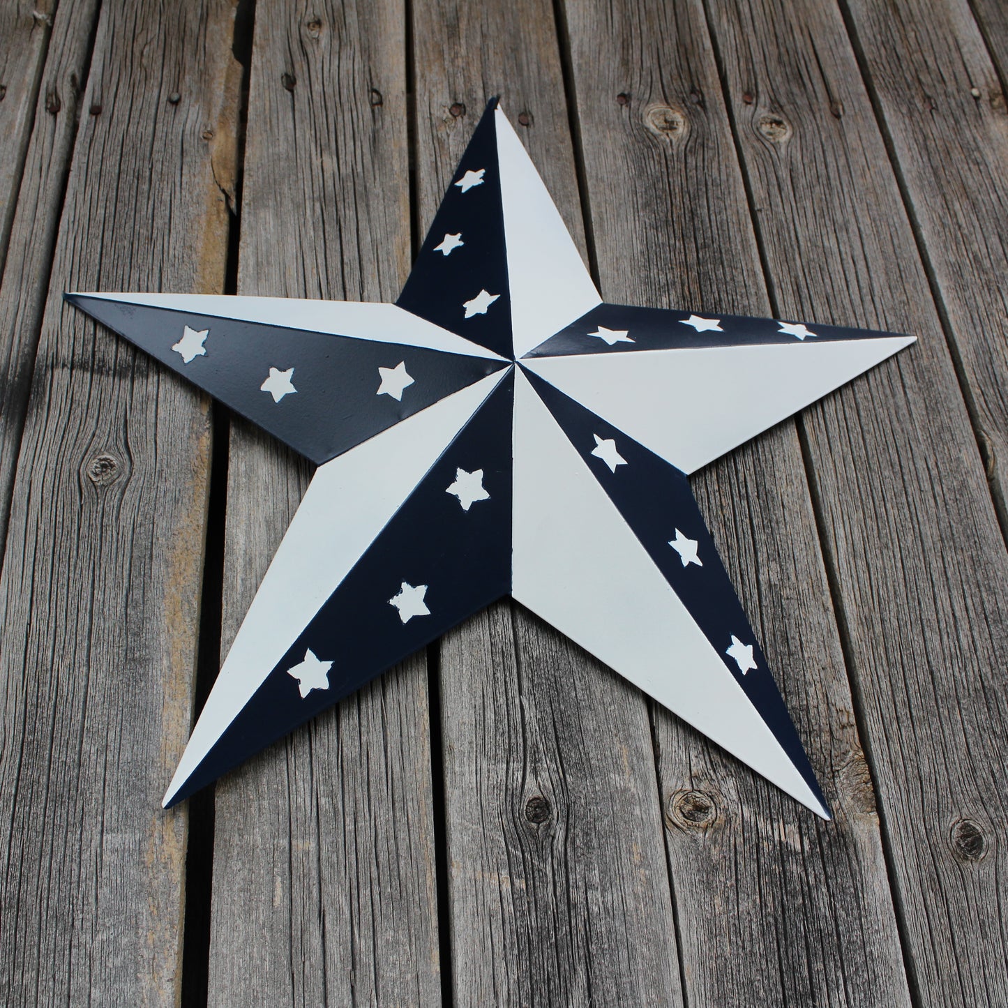 12",24",36" BLUE & WHITE STAR 5 POINT METAL STAR OF DAVID WESTERN HOME DECOR HANDMADE #EH12665