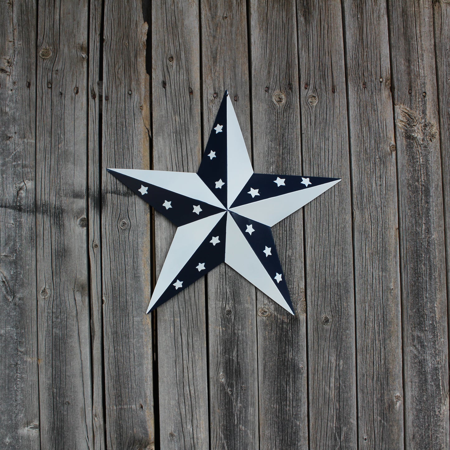12",24",36" BLUE & WHITE STAR 5 POINT METAL STAR OF DAVID WESTERN HOME DECOR HANDMADE #EH12665