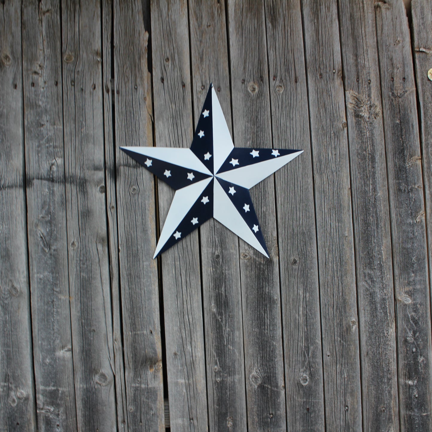 12",24",36" BLUE & WHITE STAR 5 POINT METAL STAR OF DAVID WESTERN HOME DECOR HANDMADE #EH12665