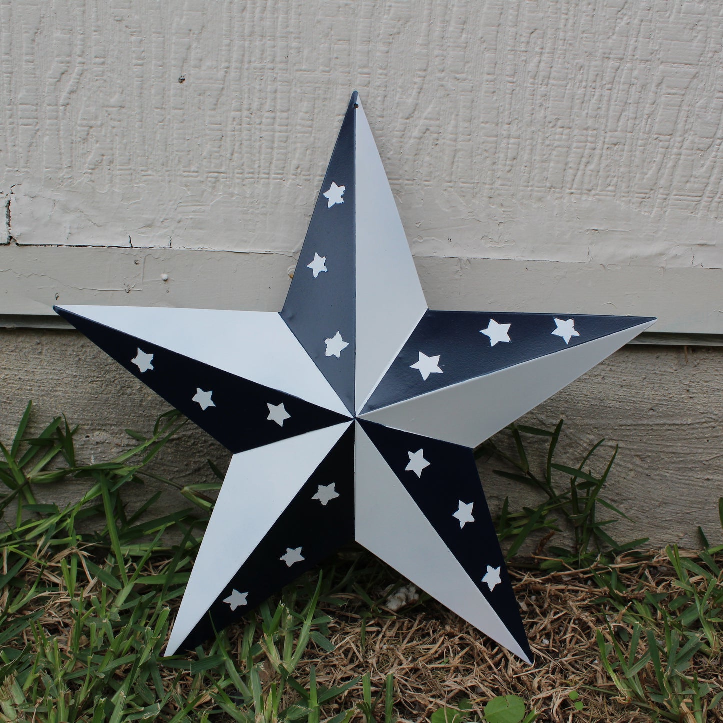 12",24",36" BLUE & WHITE STAR 5 POINT METAL STAR OF DAVID WESTERN HOME DECOR HANDMADE #EH12665