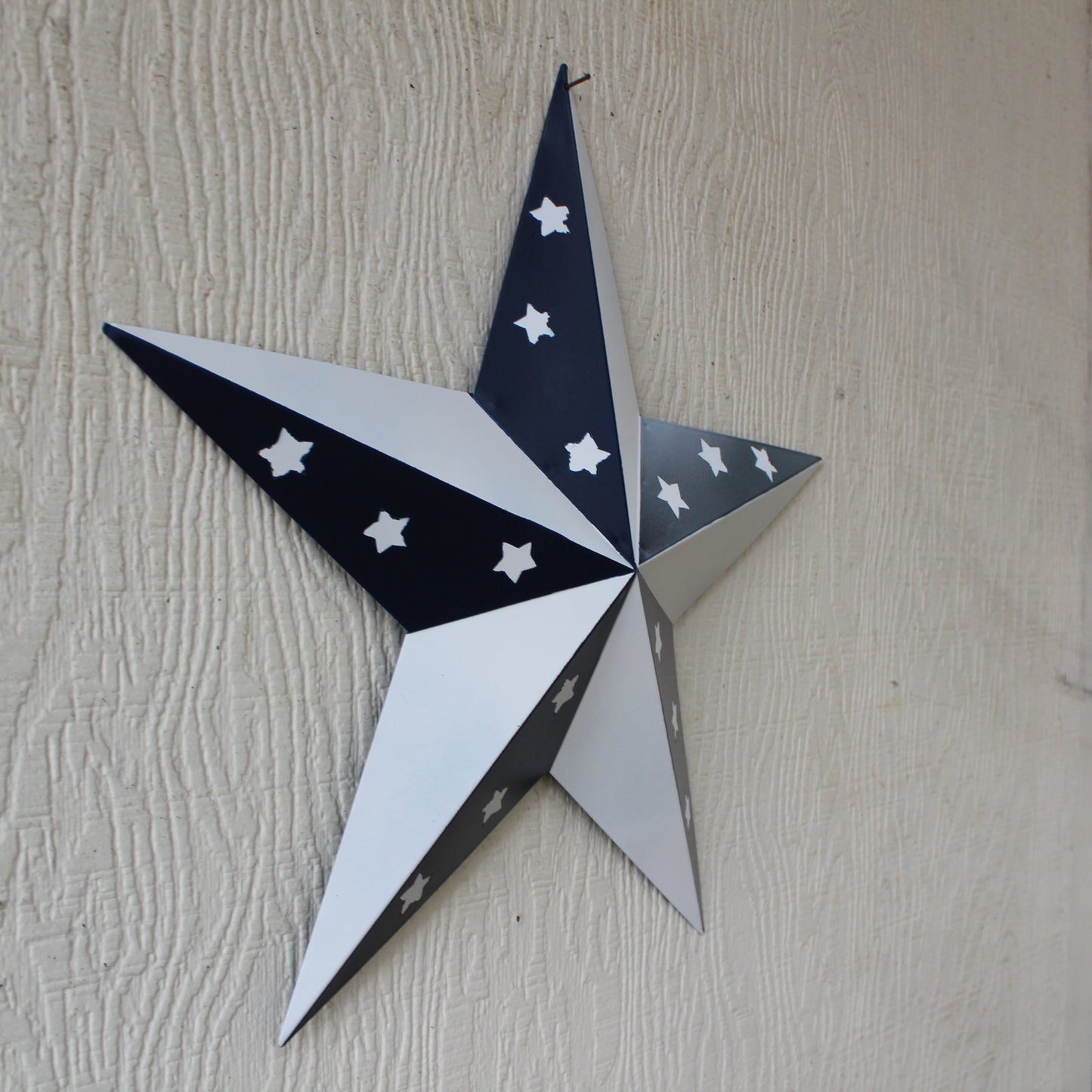 12",24",36" BLUE & WHITE STAR 5 POINT METAL STAR OF DAVID WESTERN HOME DECOR HANDMADE #EH12665