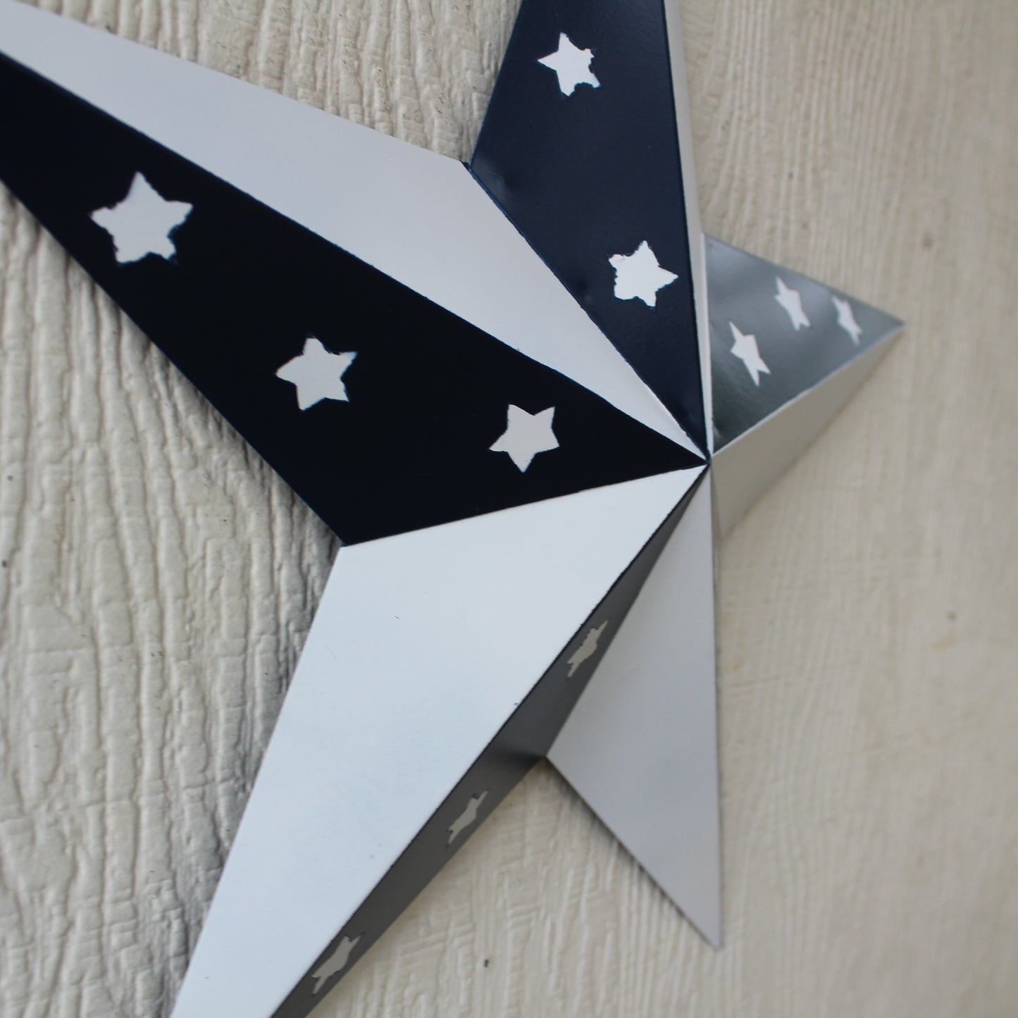 12",24",36" BLUE & WHITE STAR 5 POINT METAL STAR OF DAVID WESTERN HOME DECOR HANDMADE #EH12665