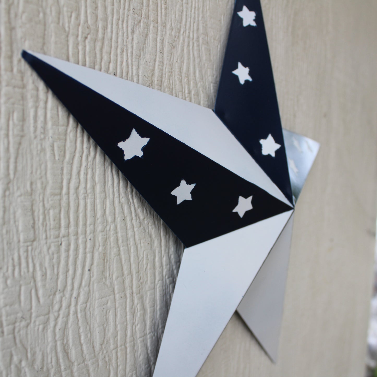 12",24",36" BLUE & WHITE STAR 5 POINT METAL STAR OF DAVID WESTERN HOME DECOR HANDMADE #EH12665