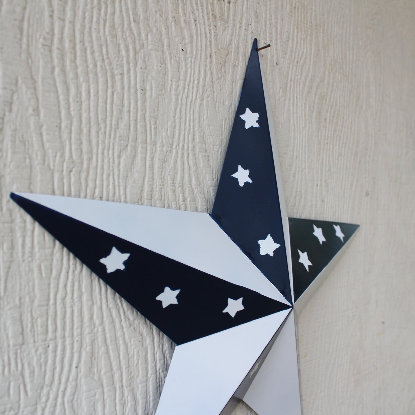 12",24",36" BLUE & WHITE STAR 5 POINT METAL STAR OF DAVID WESTERN HOME DECOR HANDMADE #EH12665