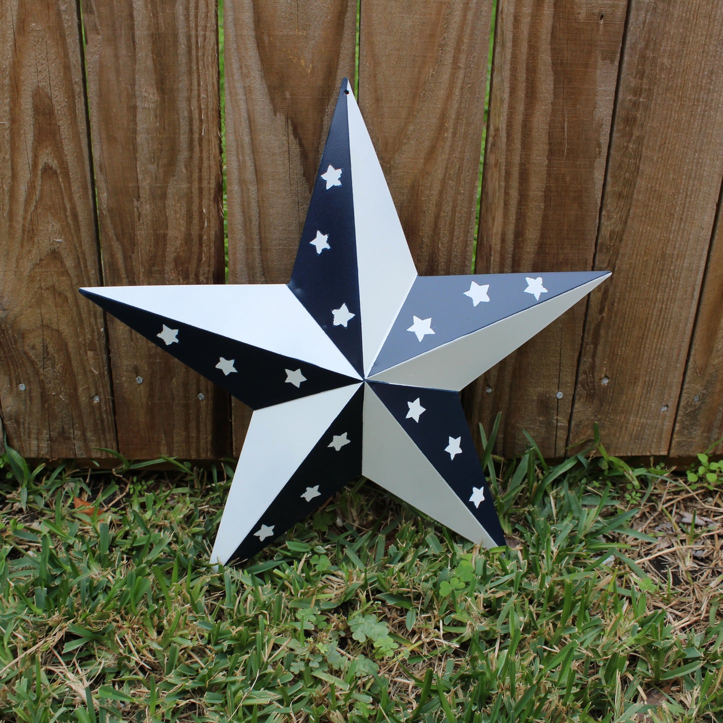 12",24",36" BLUE & WHITE STAR 5 POINT METAL STAR OF DAVID WESTERN HOME DECOR HANDMADE #EH12665
