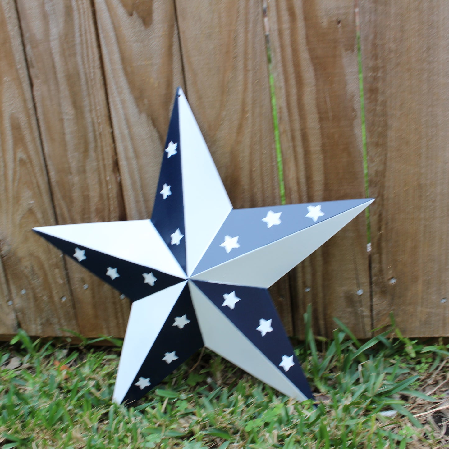 12",24",36" BLUE & WHITE STAR 5 POINT METAL STAR OF DAVID WESTERN HOME DECOR HANDMADE #EH12665