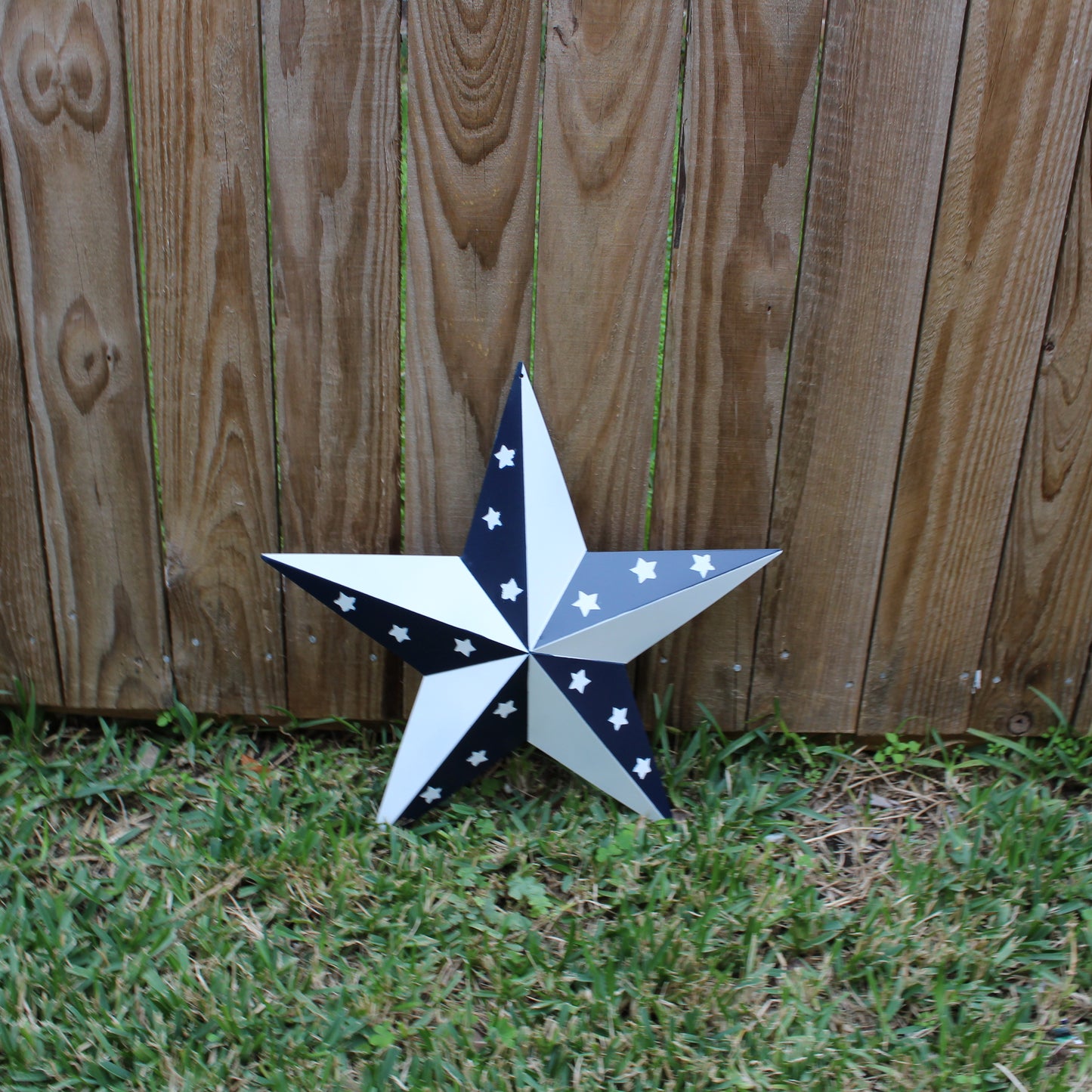 12",24",36" BLUE & WHITE STAR 5 POINT METAL STAR OF DAVID WESTERN HOME DECOR HANDMADE #EH12665