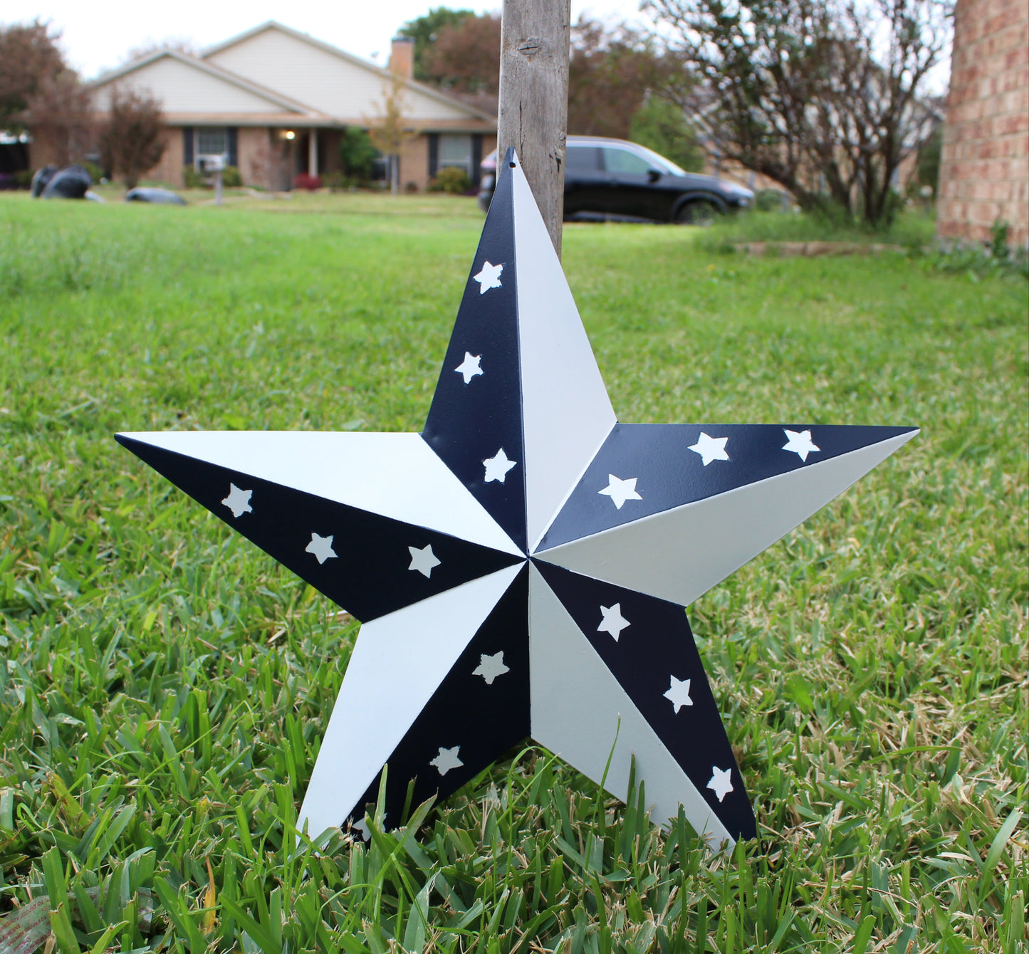 12",24",36" BLUE & WHITE STAR 5 POINT METAL STAR OF DAVID WESTERN HOME DECOR HANDMADE #EH12665