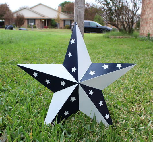 12",24",36" BLUE & WHITE STAR 5 POINT METAL STAR OF DAVID WESTERN HOME DECOR HANDMADE #EH12665