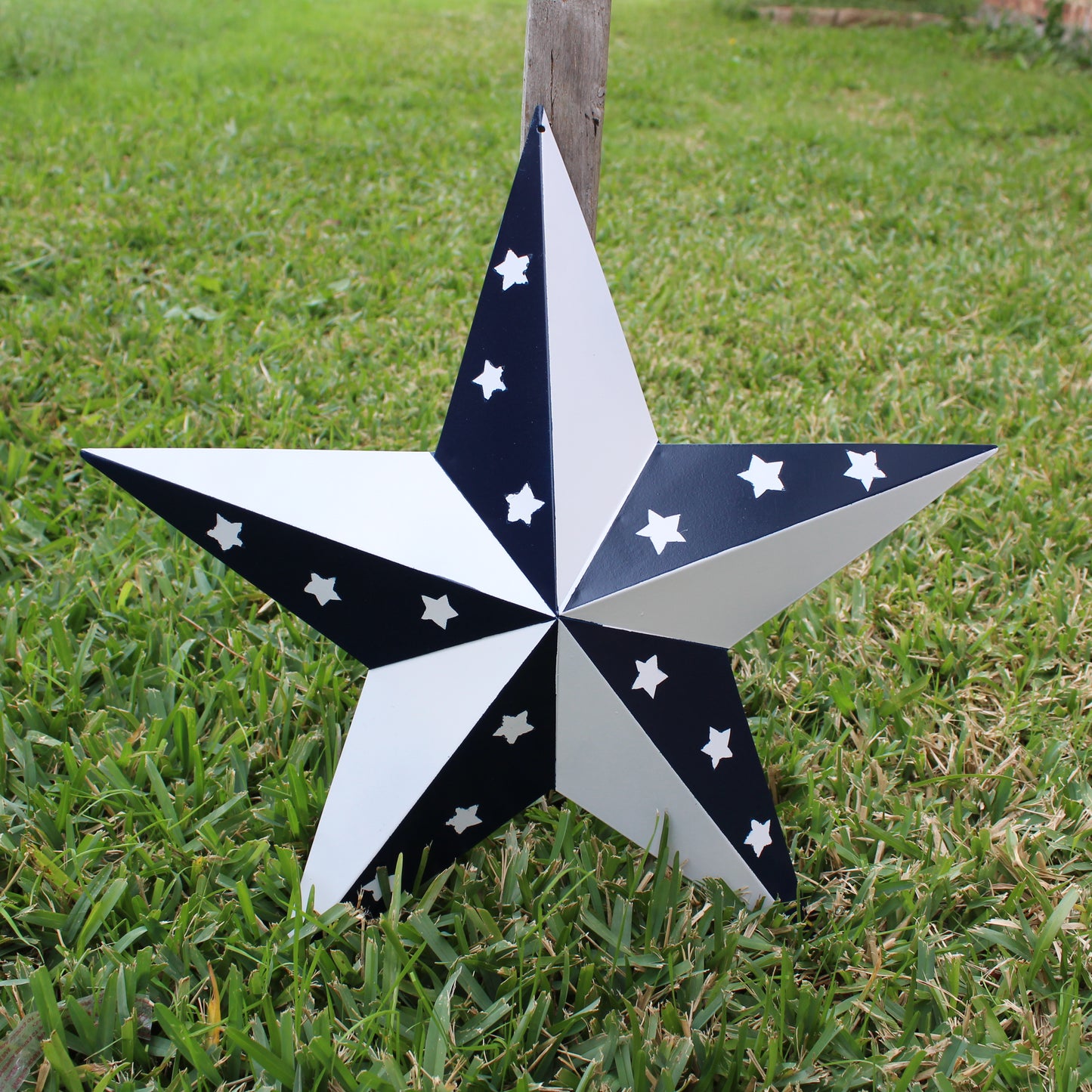 12",24",36" BLUE & WHITE STAR 5 POINT METAL STAR OF DAVID WESTERN HOME DECOR HANDMADE #EH12665