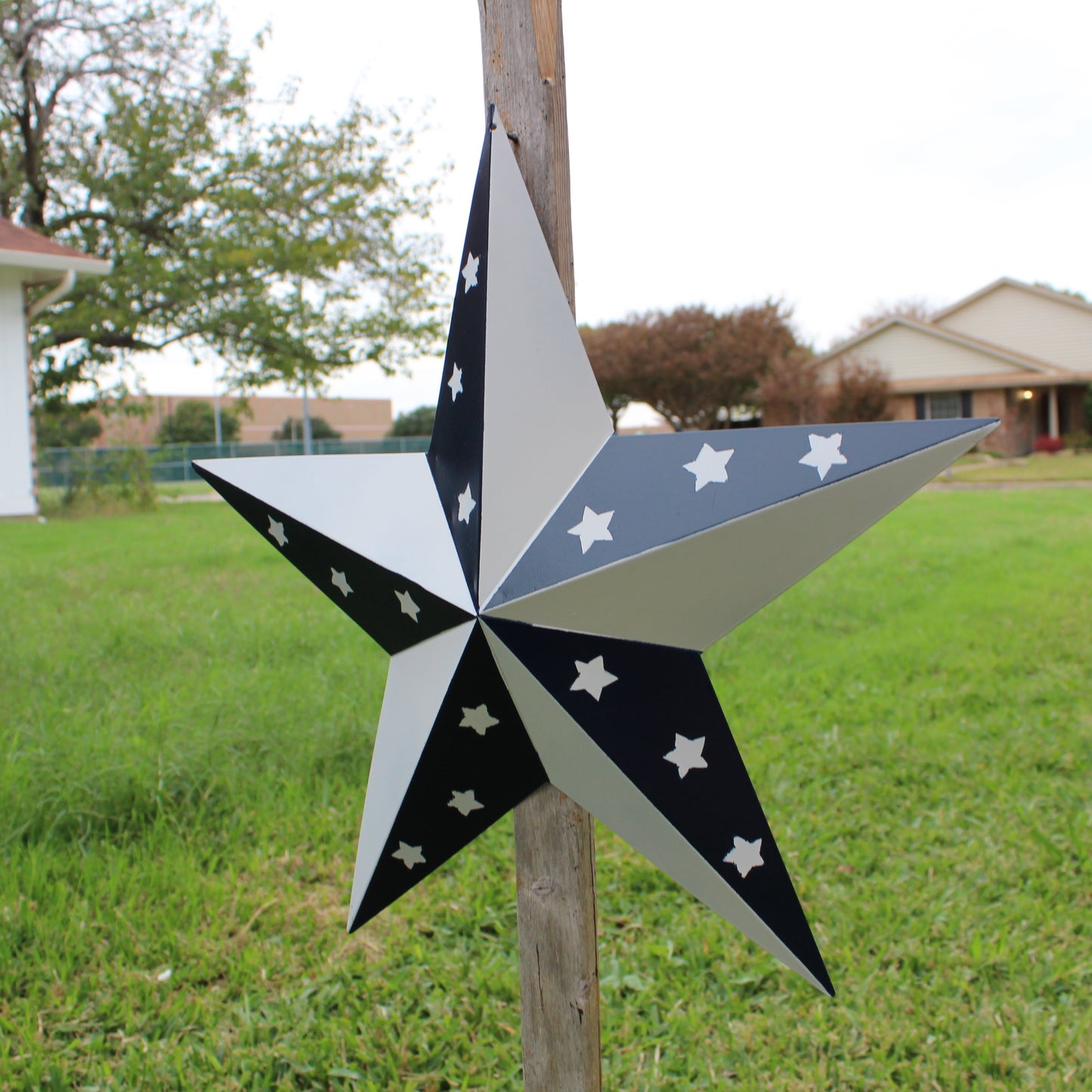12",24",36" BLUE & WHITE STAR 5 POINT METAL STAR OF DAVID WESTERN HOME DECOR HANDMADE #EH12665