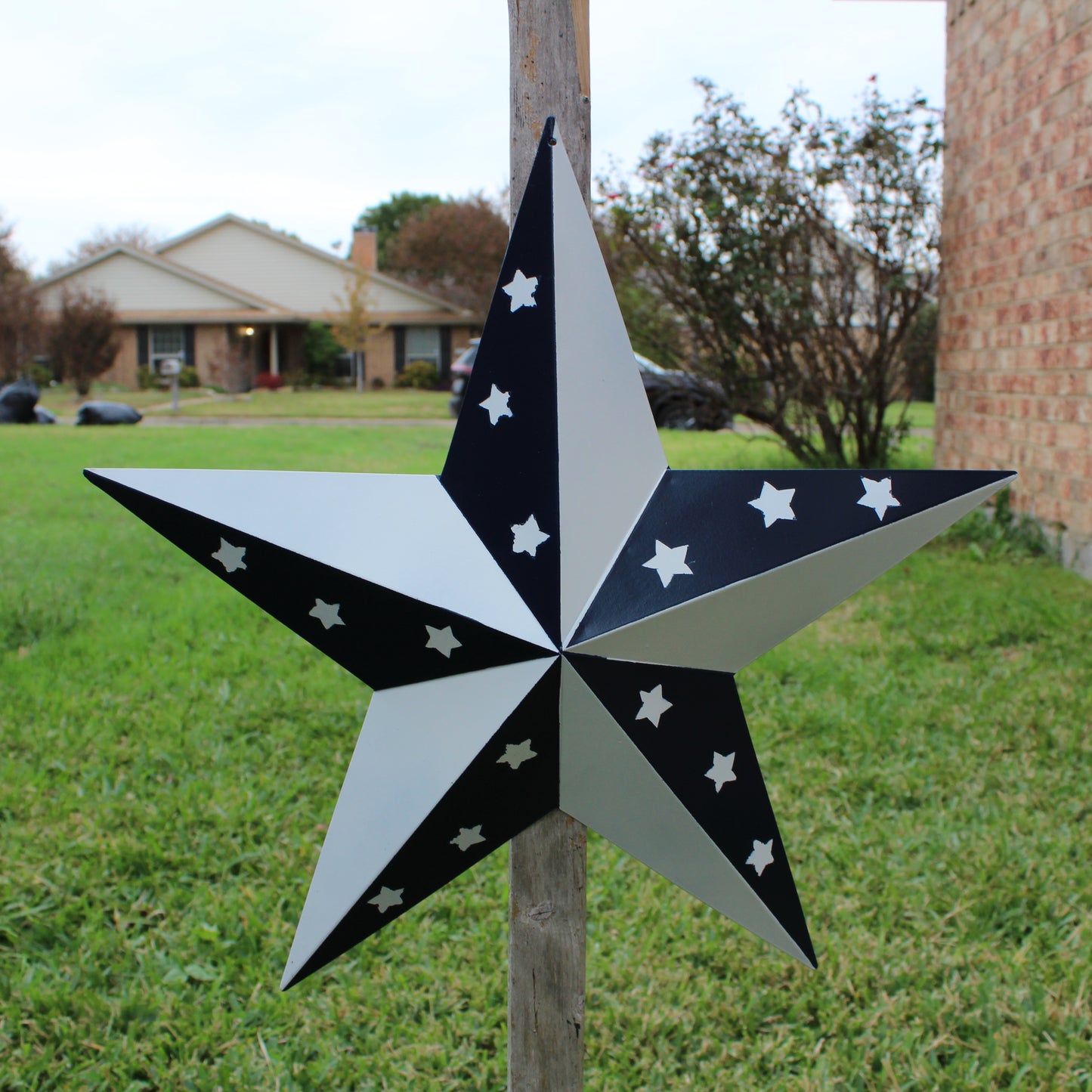 12",24",36" BLUE & WHITE STAR 5 POINT METAL STAR OF DAVID WESTERN HOME DECOR HANDMADE #EH12665