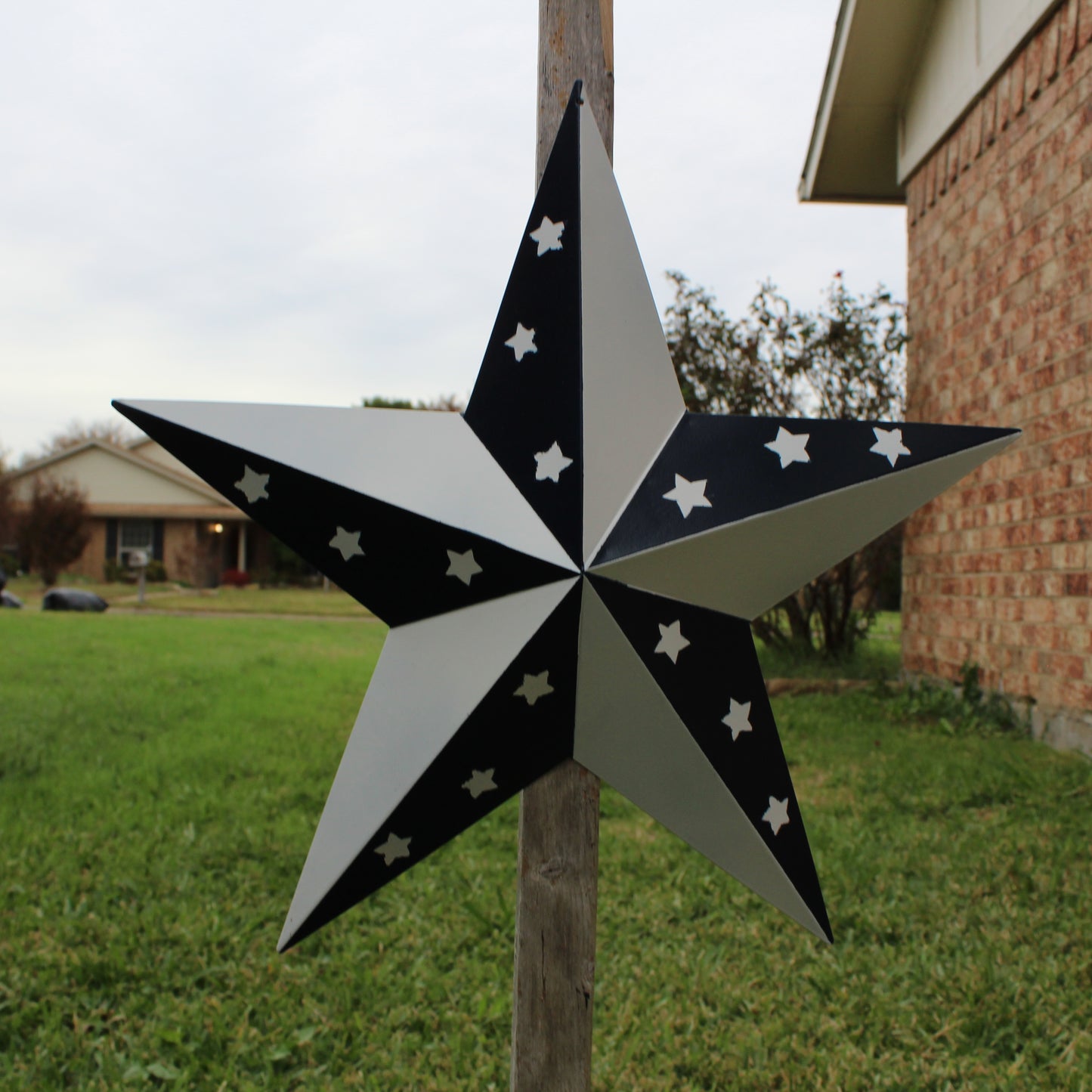 12",24",36" BLUE & WHITE STAR 5 POINT METAL STAR OF DAVID WESTERN HOME DECOR HANDMADE #EH12665