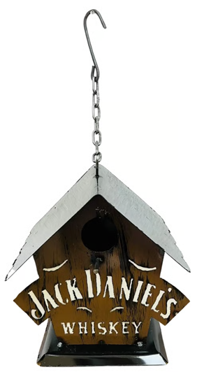 JACK DANIELS BIRDHOUSE 10"H BROWN METAL WESTERN HOME DECOR HANDMADE #EH13580