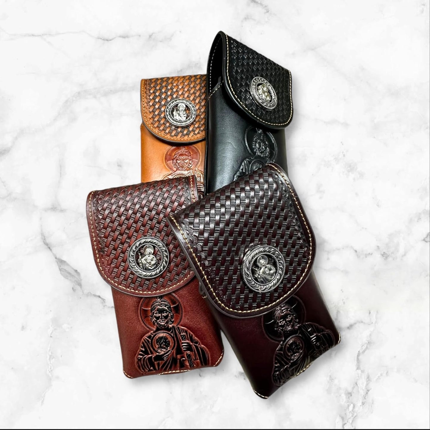7" LEATHER HOLSTER POUCH EXTRA LARGE  BELT LOOP CELL PHONE CASE UNIVERSAL OVERSIZE MULTI STYLES