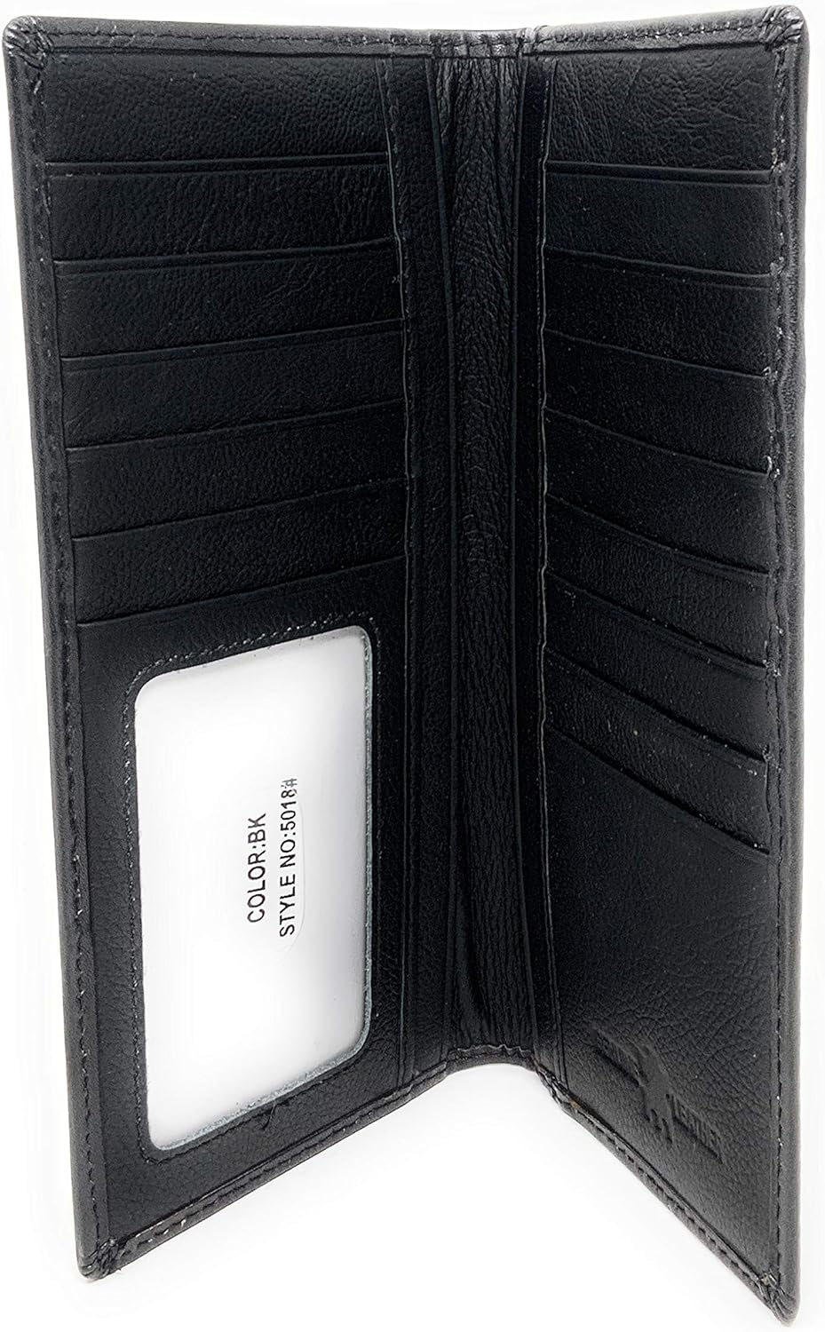 LONGHORNS GENUINE LEATHER BLACK WESTERN CHECKBOOK MEN'S WALLET WESTERN FASHION #EH13166