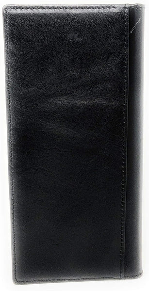 LONGHORNS GENUINE LEATHER BLACK WESTERN CHECKBOOK MEN'S WALLET WESTERN FASHION #EH13166